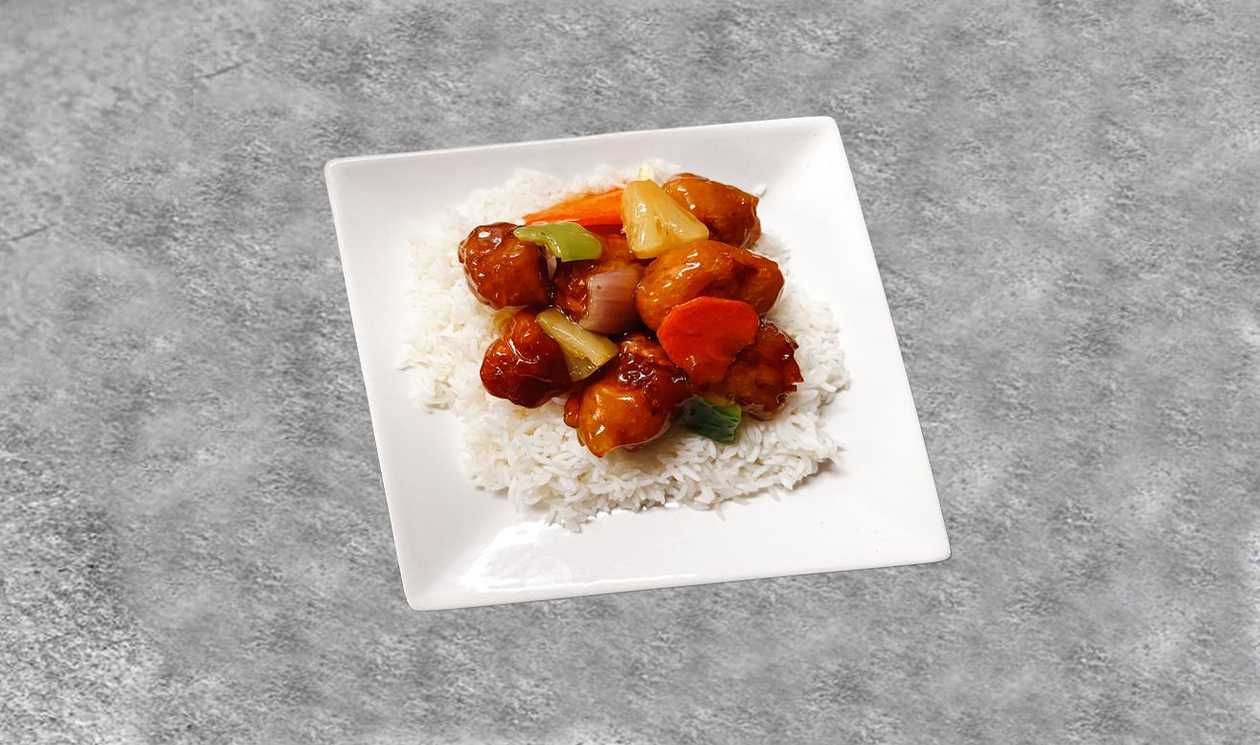 112B. Steamed Rice With Chicken & Lemon souce