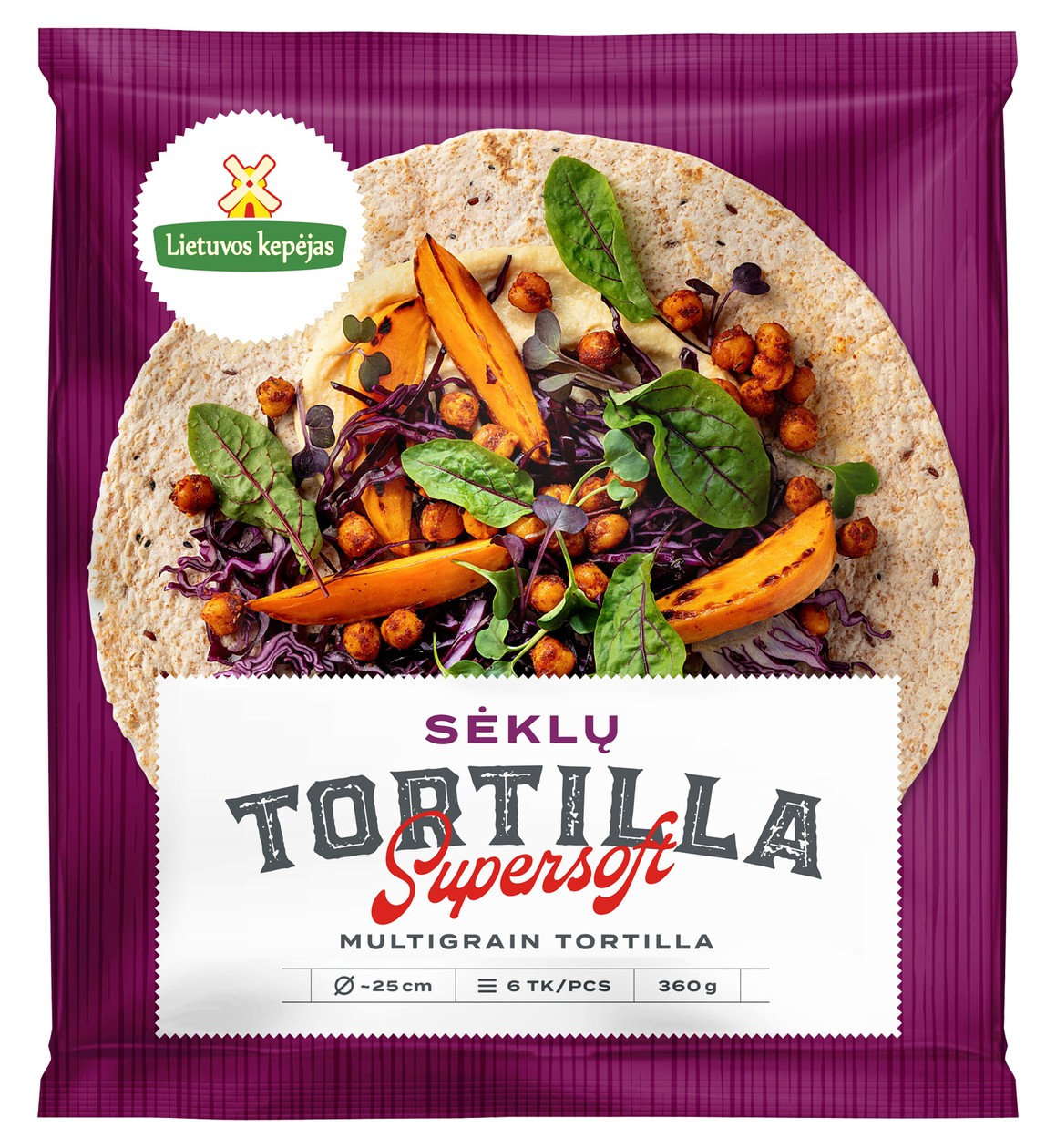 Įvairių grūdų tortilijos su sėklomis LIETUVOS KEPĖJAS, 360g (baigiasi galiojimas)