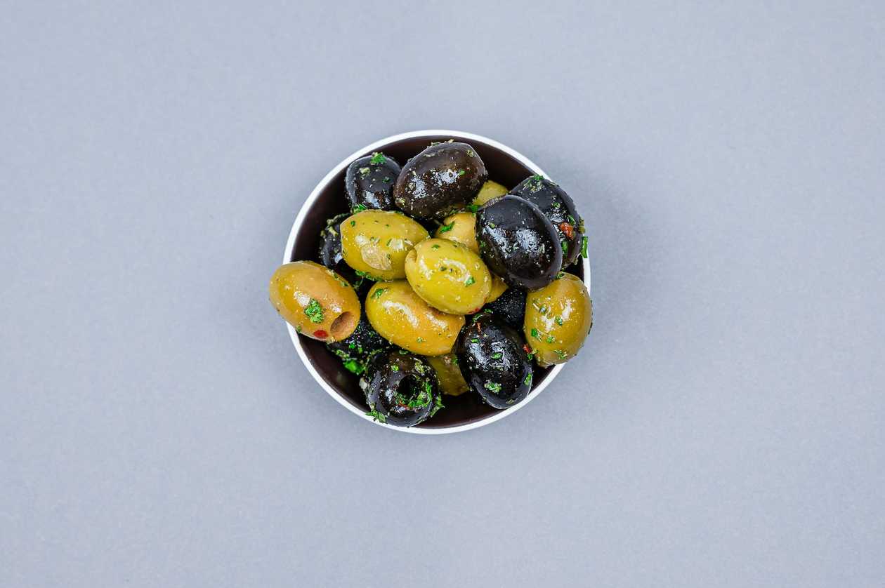 Marinated olives