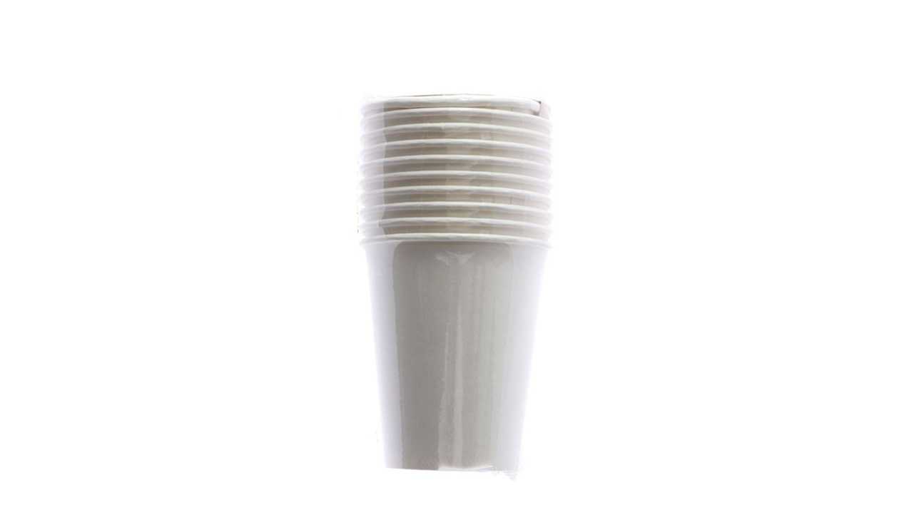 White bio paper glasses 250 ml (10 pcs.)