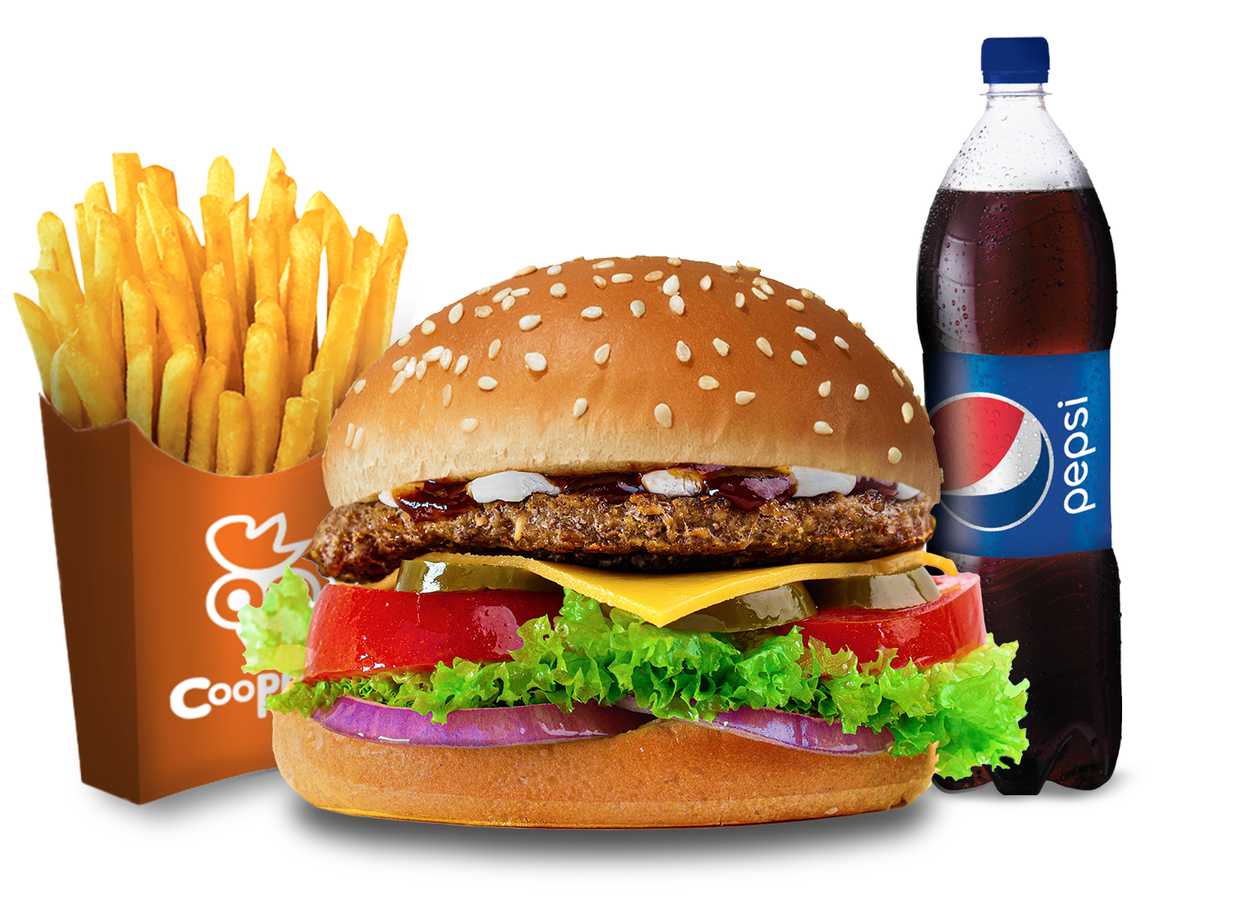 Cheese Beef Burger Meal