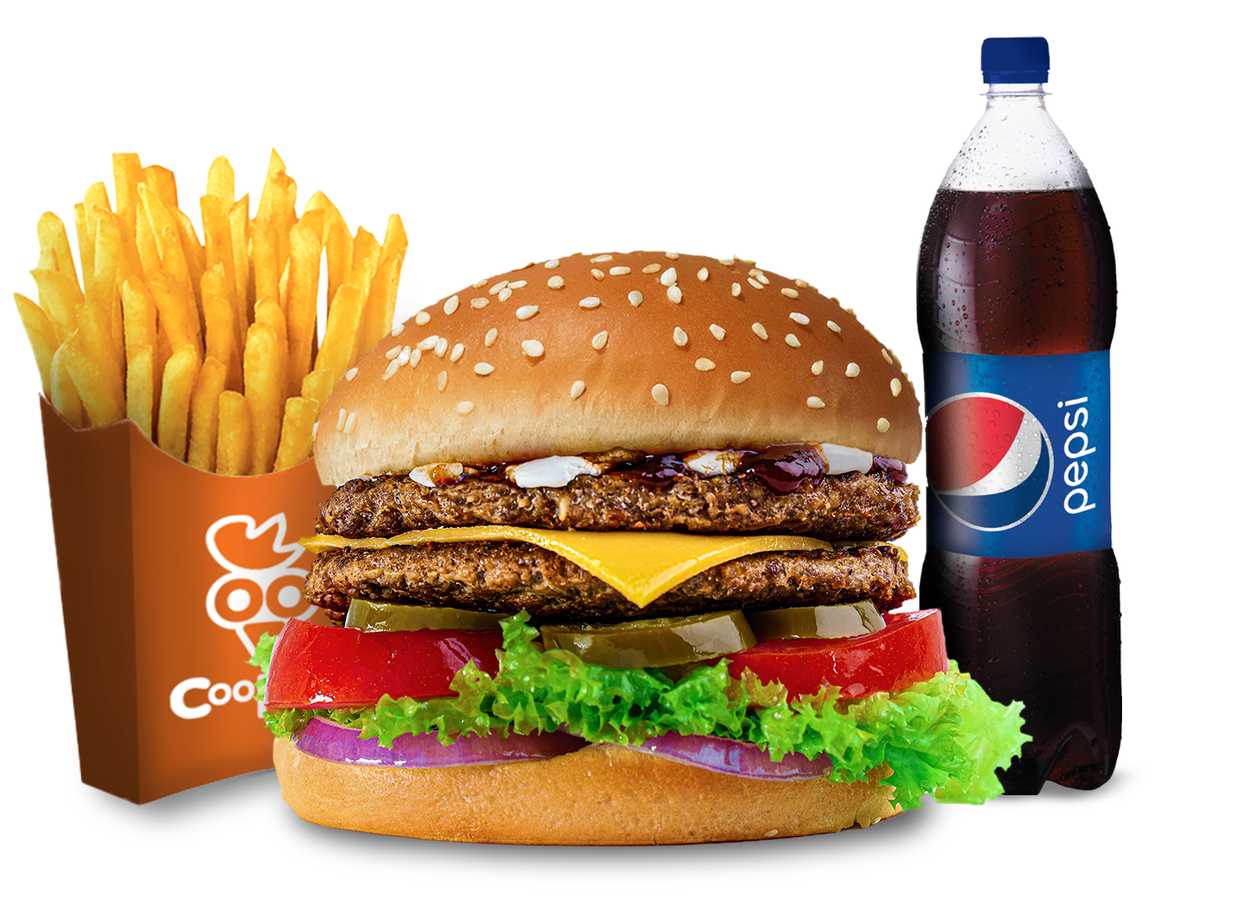 Double Beef Cheese Burger Meal