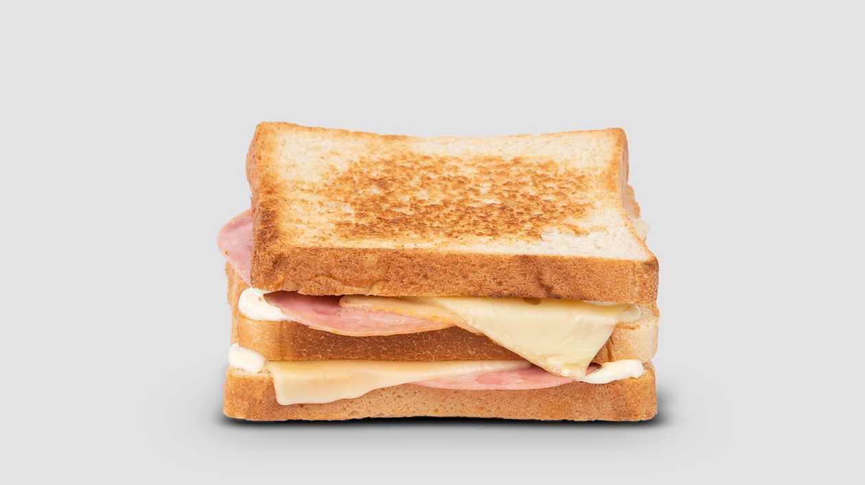 Double hot sandwich with ham and cheese 215g