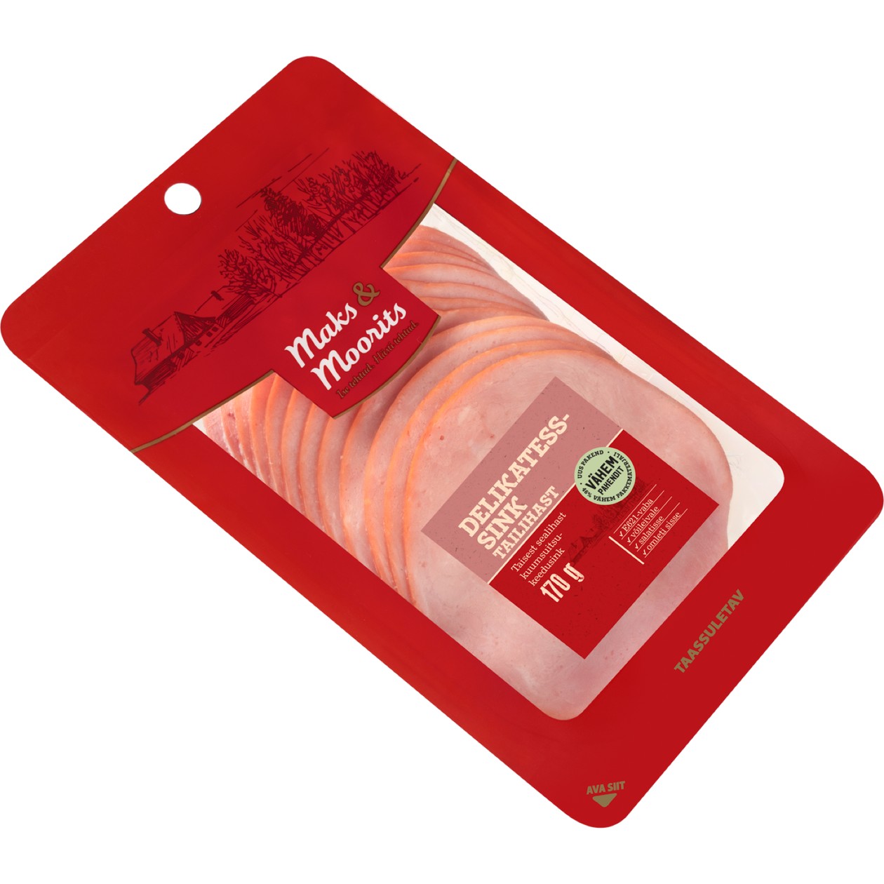 Maks & Moorits, Delicacy Ham from Lean Meat, 170g (expires soon)