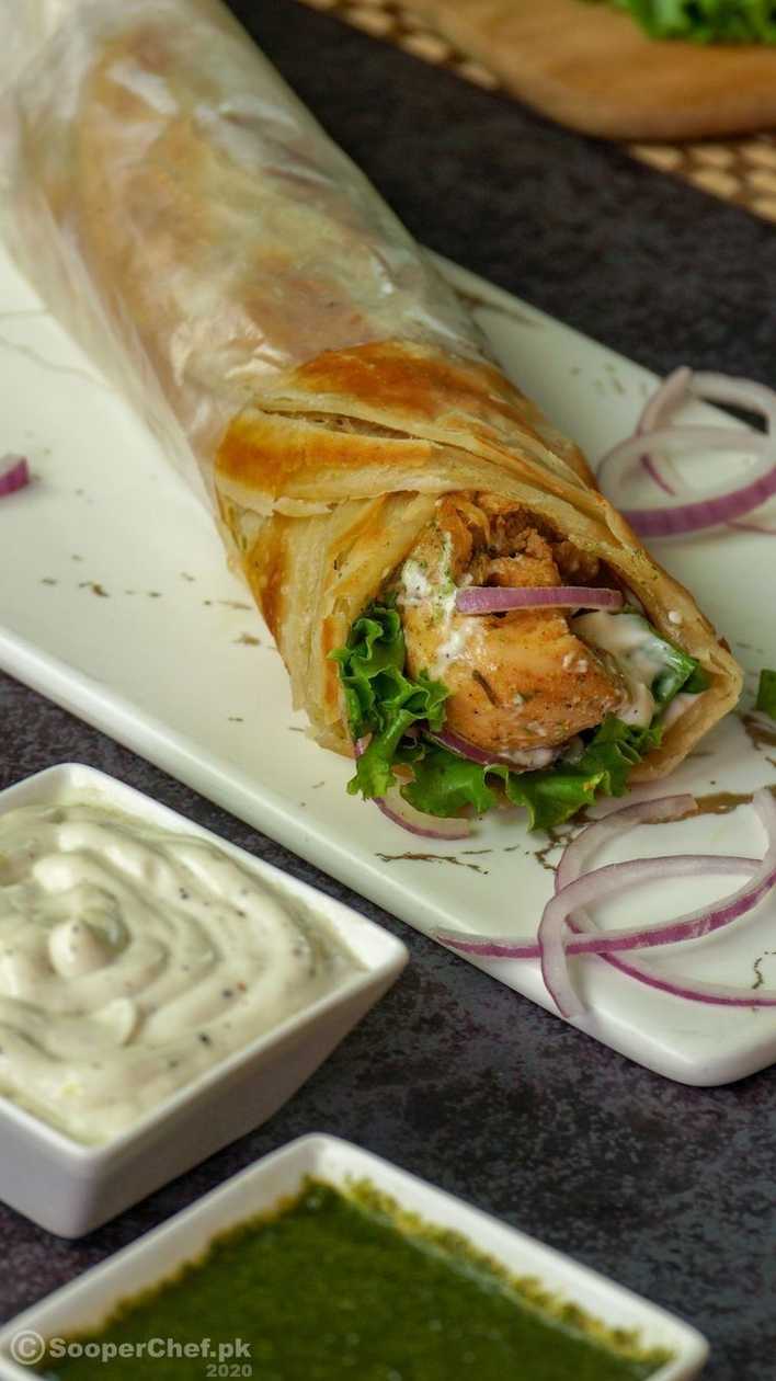 Menu Paratha roll de frango