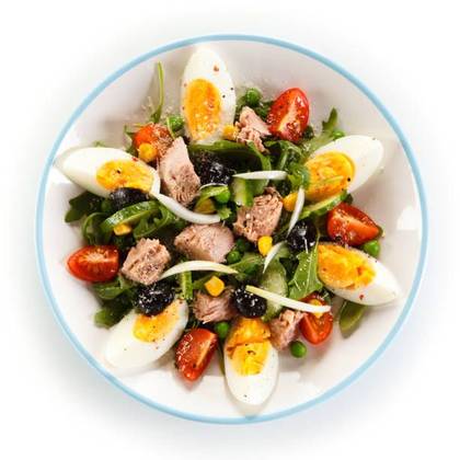 Tuna and Olive Salad with Boiled Eggs