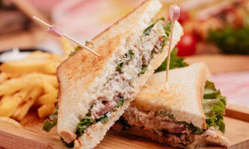 Tuna toast + french fries