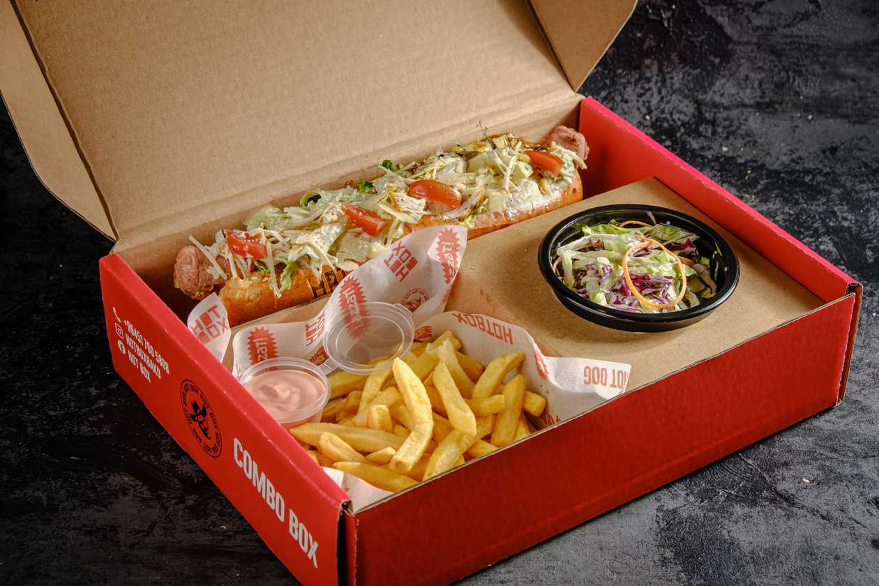 Ave Caesar Dog + Potatoes + Salad + Drink