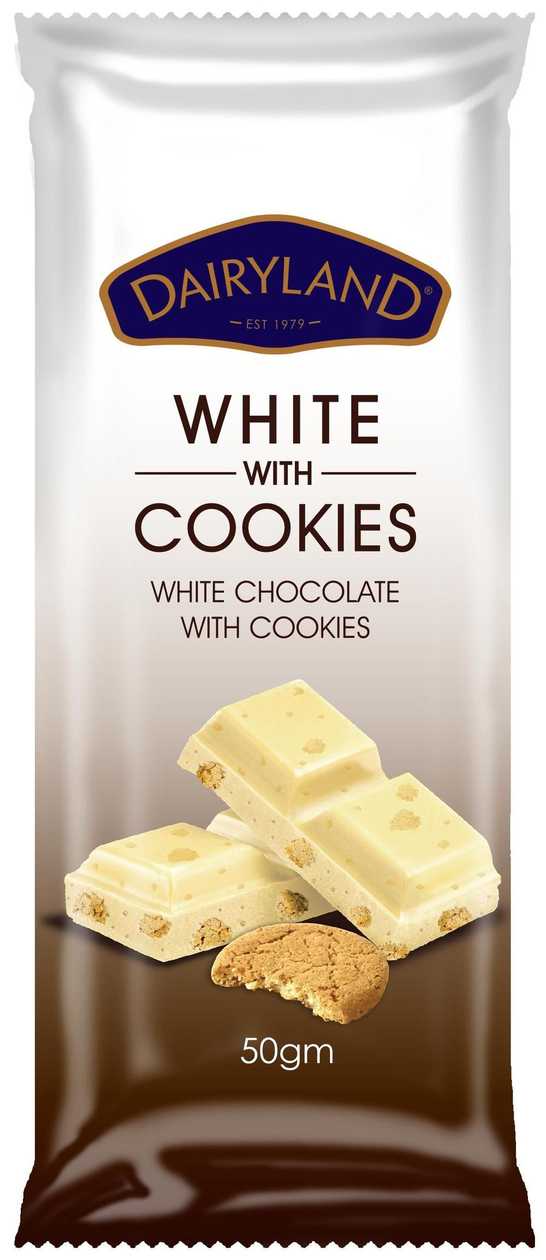 Dairyland White with Cookies Chocolate 50g