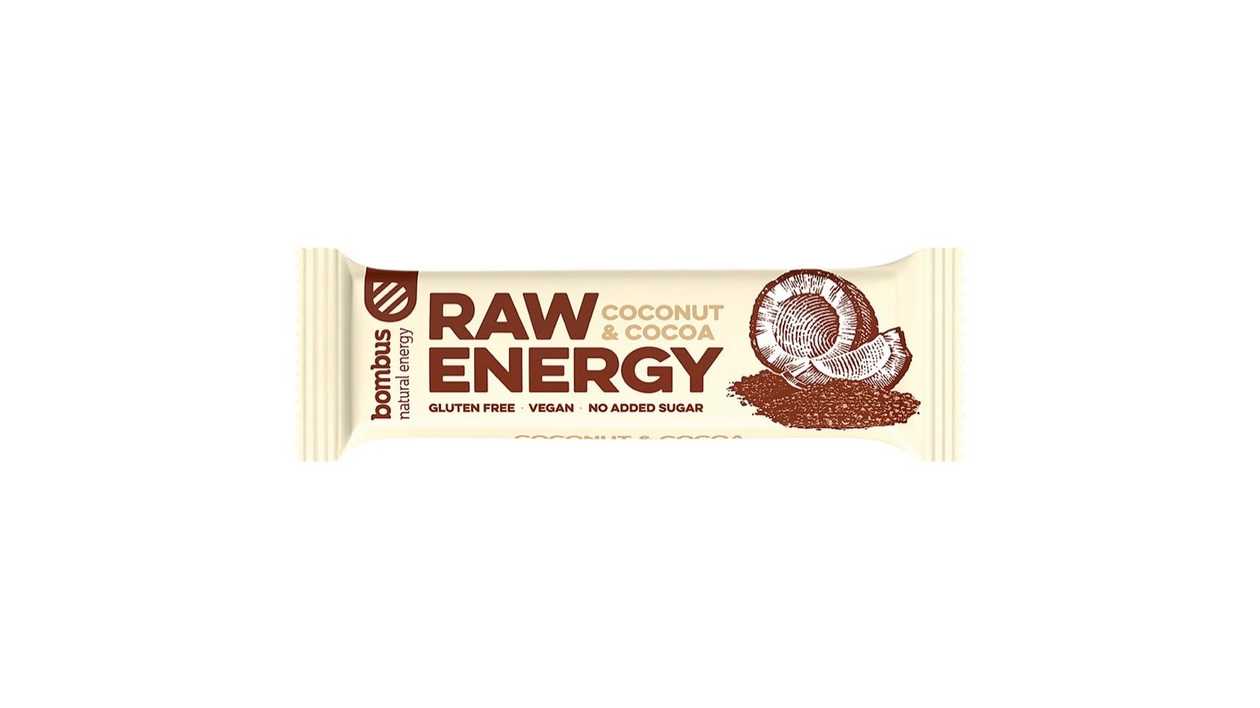 TYČINKA BOMBUS RAW ENERGY KOKOS A KAKAO 50g