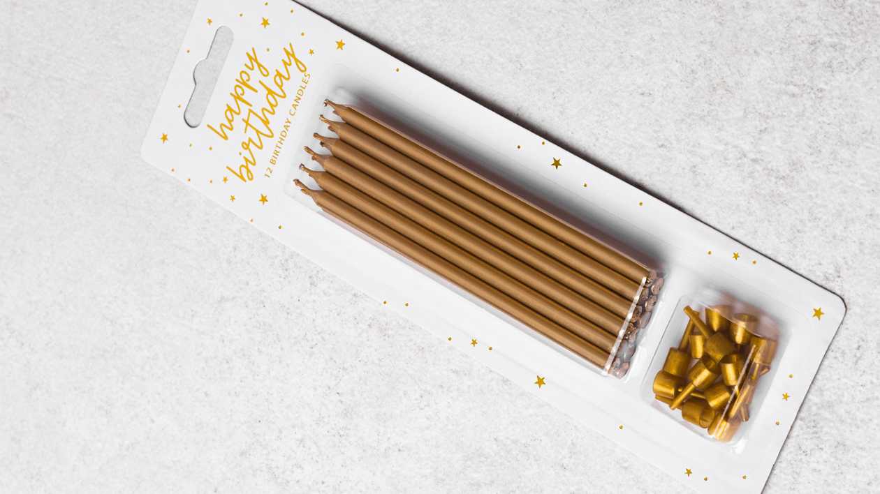 Golden Candles, 12 pcs (package)