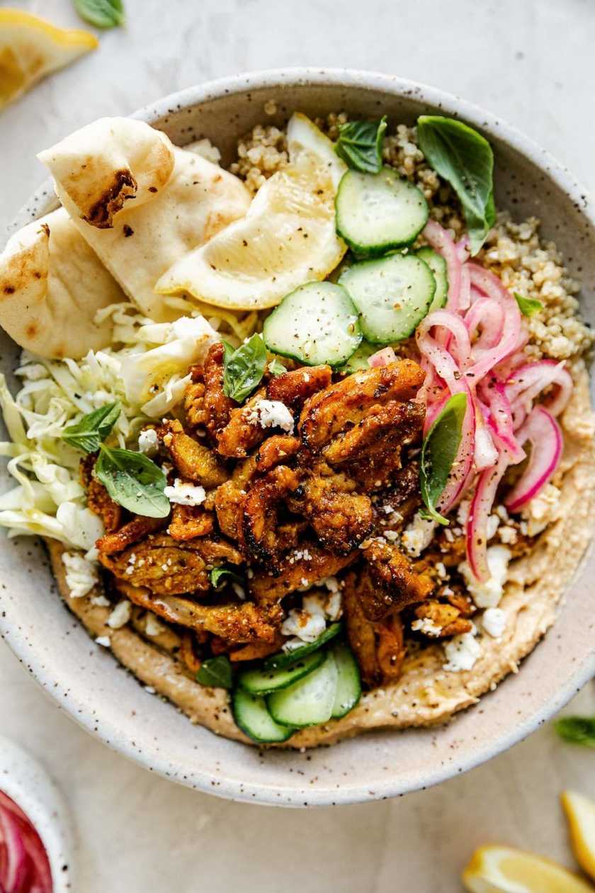 Hommos with Chicken Shawarma