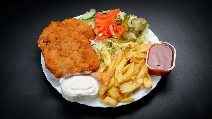 Chicken schnitzel meal