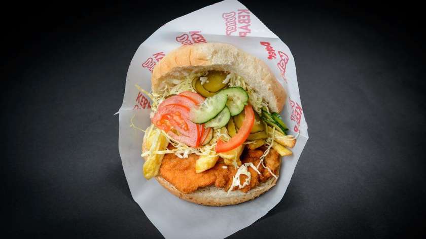 Schnitzel in a bun (sandwich)
