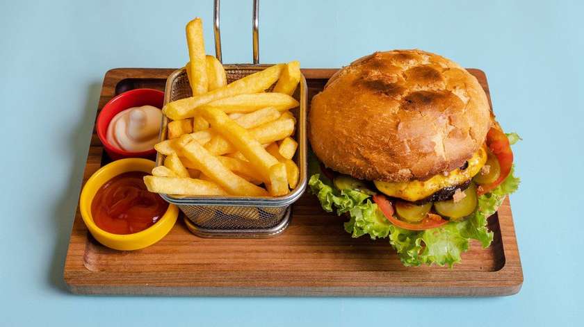 Burger with French Fries
