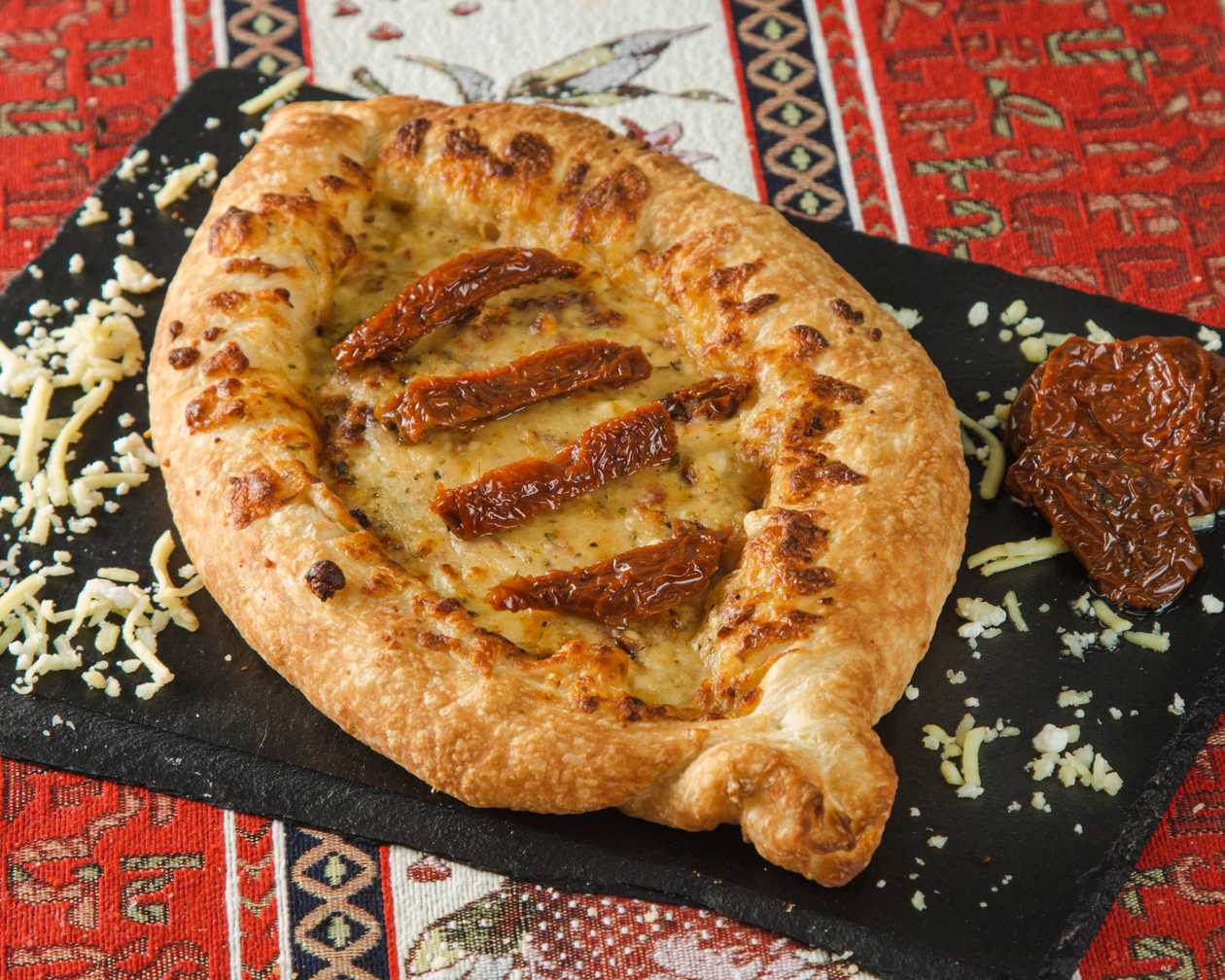 Adjarian Khachapuri Three Cheeses and Dried Tomatoes