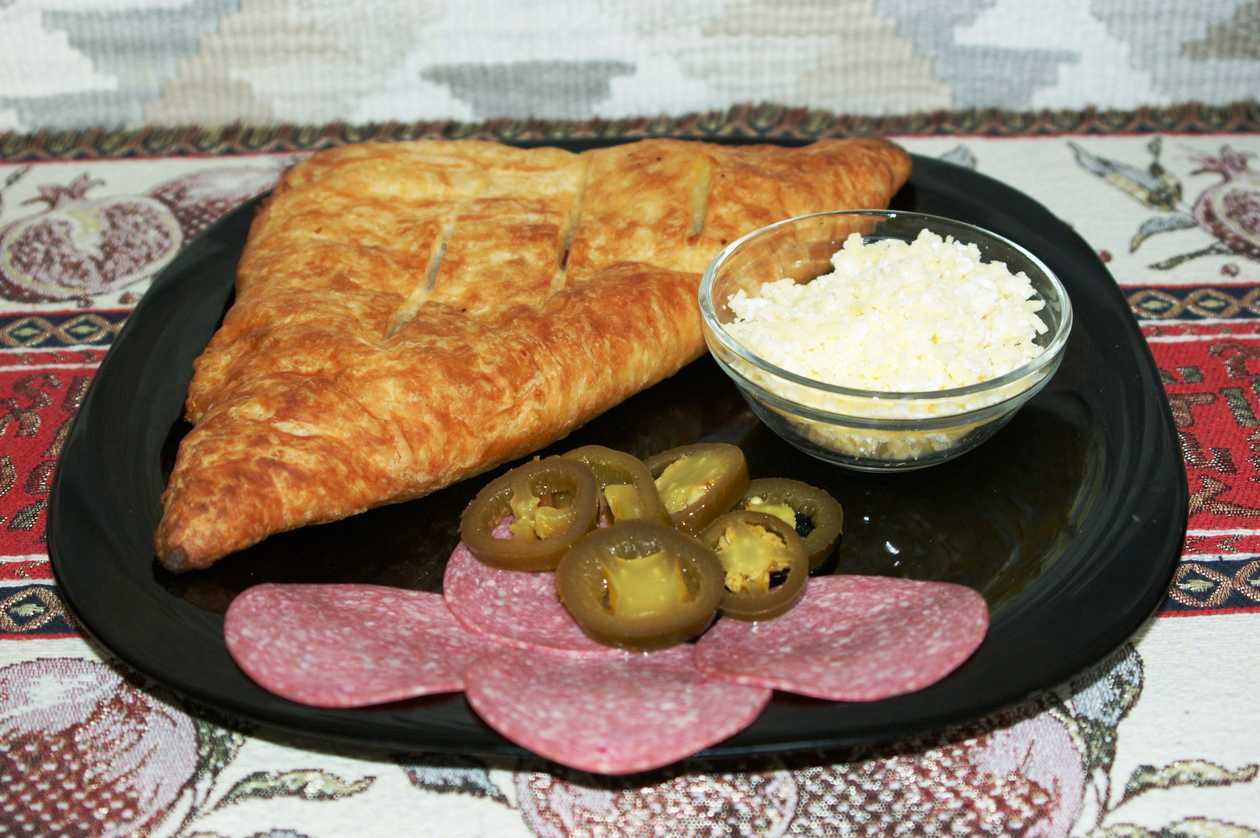 Khachapuri Salami, Jalapeno and Cheese