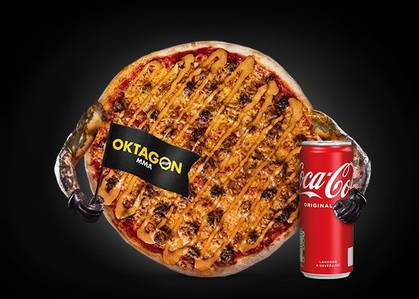 Oktagon menu pizza Level 10 with drink