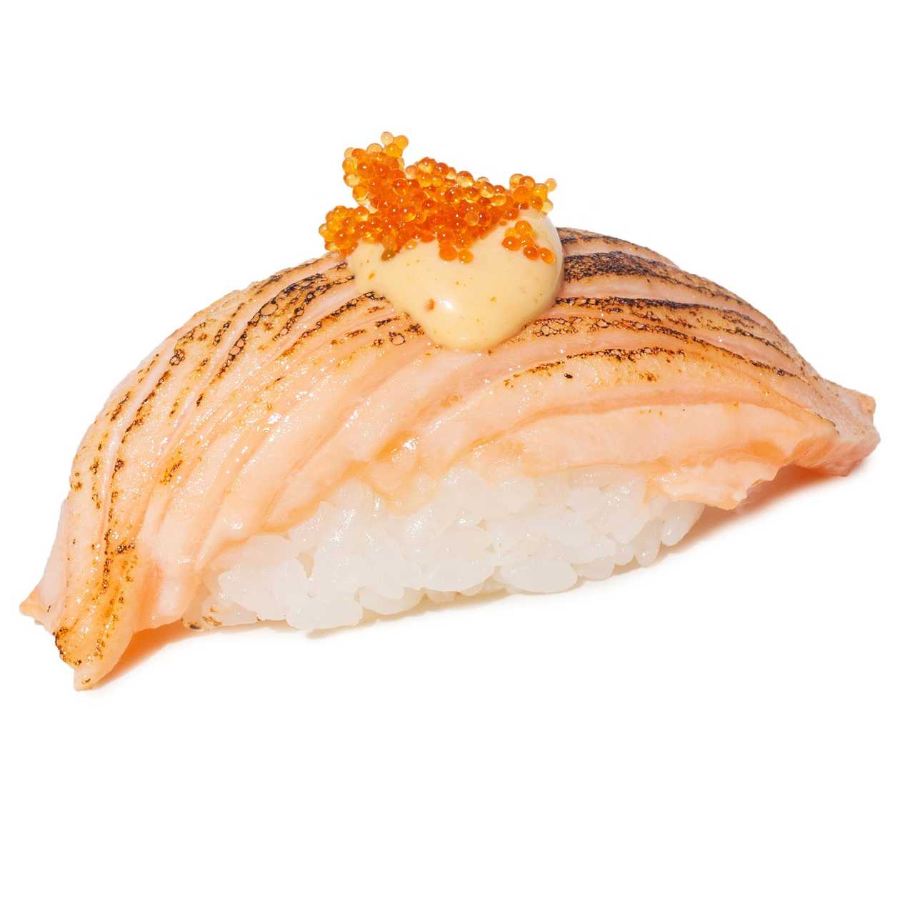 Hot salmon nigiri