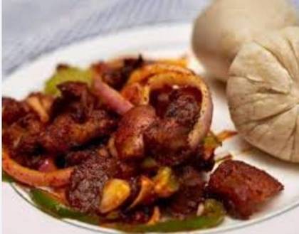 Banku and Spicy Chicken