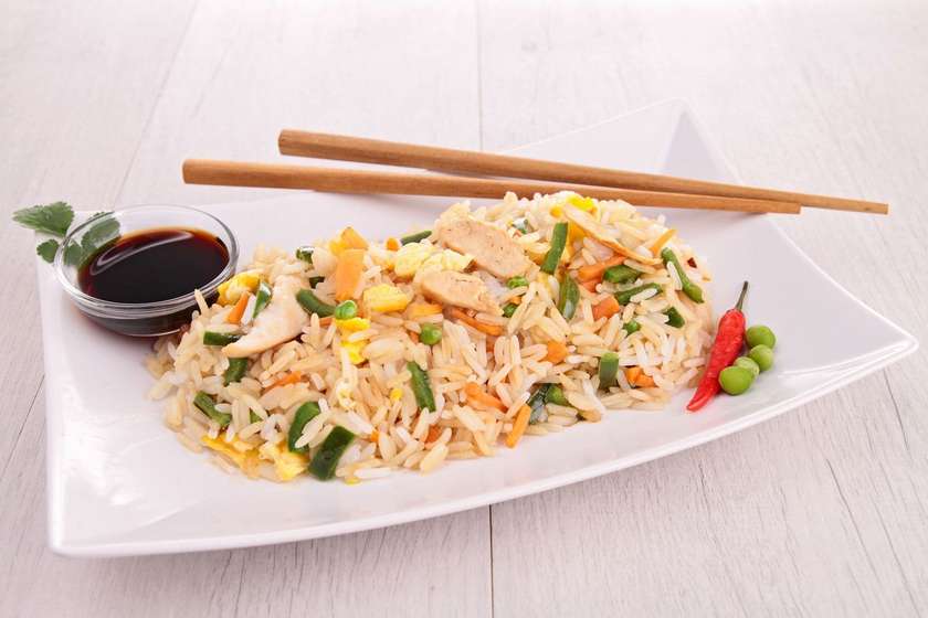 Mixed Vegetable Rice and Sauce