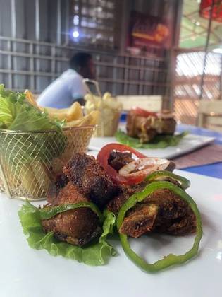 Large Fried Pork & French Fries
