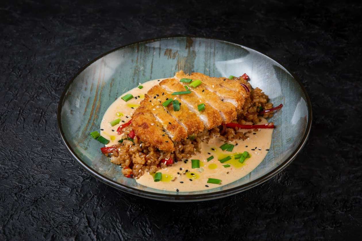 Rice with Crispy Chicken Breast