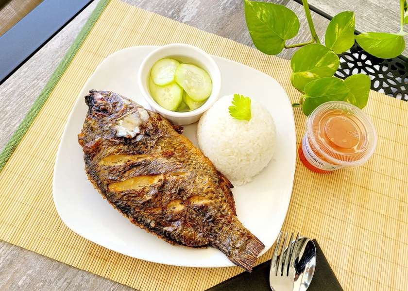 Plain rice with Tilapia