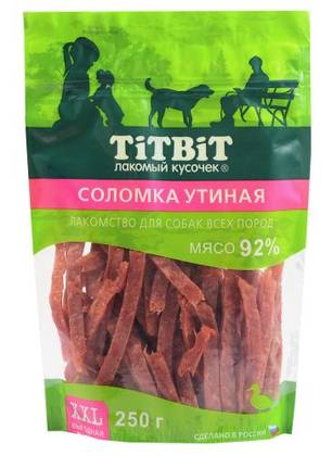 Thin cuts of duck meat for dogs of all breeds