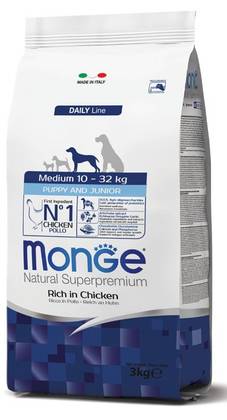 MONGE Medium Puppy & Junior Rich in Chicken 12kg