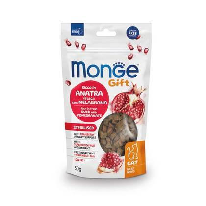 MONGE GIFT Cat Meat Minis Sterilised Duck with pomegranate 50gr