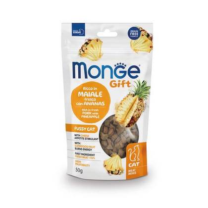 MONGE GIFT Cat Meat Minis Fussy cat Pork with rosehip and cheese 50gr
