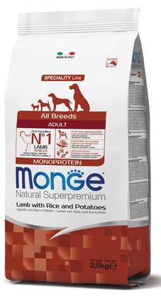 MONGE All Breeds Adult Lamb with Rice and Potatoes 12kg