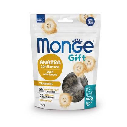 MONGE GIFT Dog Super Monge Training Duck with banana 150gr