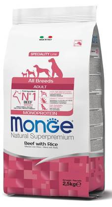 MONGE All Breeds Adult Monoprotein Beef with Rice 12kg