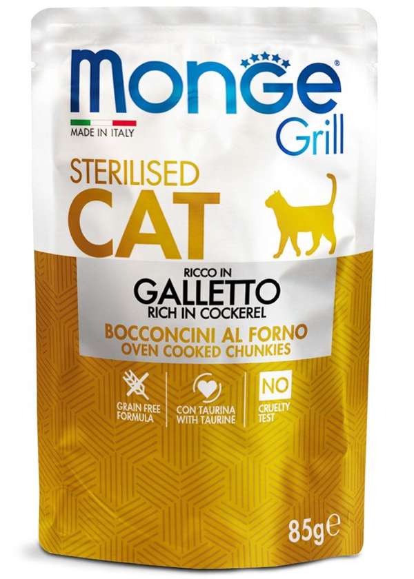 MONGE Chunkies in Jelly Sterilised Rich in Cockerel 85gr