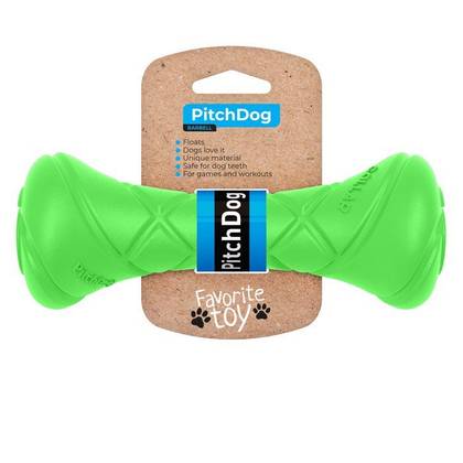 A toy dumbbell for practicing the fetch command PitchDog
