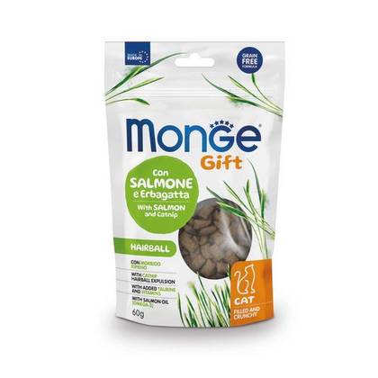 MONGE GIFT Cat Filled And Crunchy Hairball Salmon and catnip 60gr