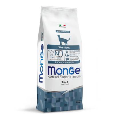 MONGE Sterilised – Monoprotein Trout 10kg