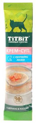 Cream soup with salmon pieces