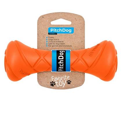 A toy dumbbell for practicing the fetch command PitchDog