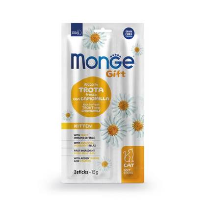 MONGE GIFT Cat Soft Sticks Kitten Trout with chamomile 15gr