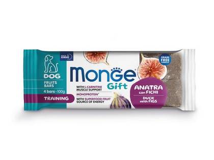 MONGE GIFT Dog Fruit Bars Training Duck with figs 100gr