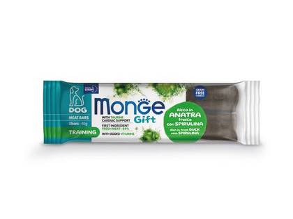 MONGE GIFT Dog Meat Bars Training Duck with spiruline 40gr
