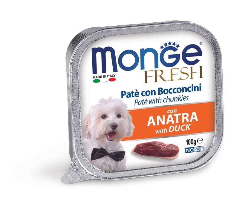 MONGE Fresh Paté and Chunkies with Duck 100gr