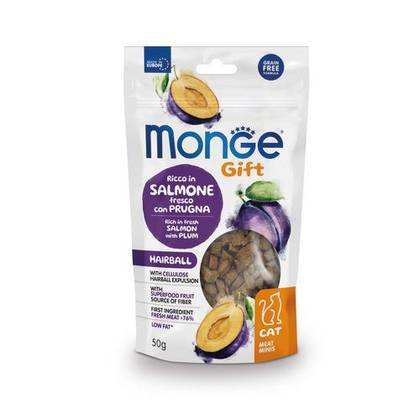 MONGE GIFT Cat Meat Minis Hairball Salmon with artichoke 50gr