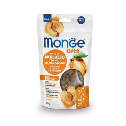 MONGE GIFT Cat Meat Minis Skin support Codfish with red clover 50gr