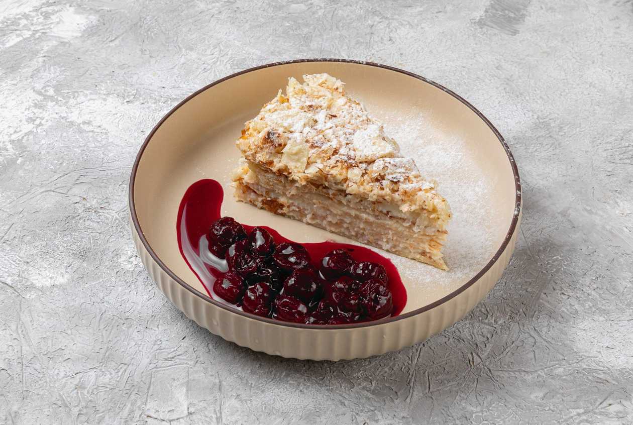 Napoleon with cherry