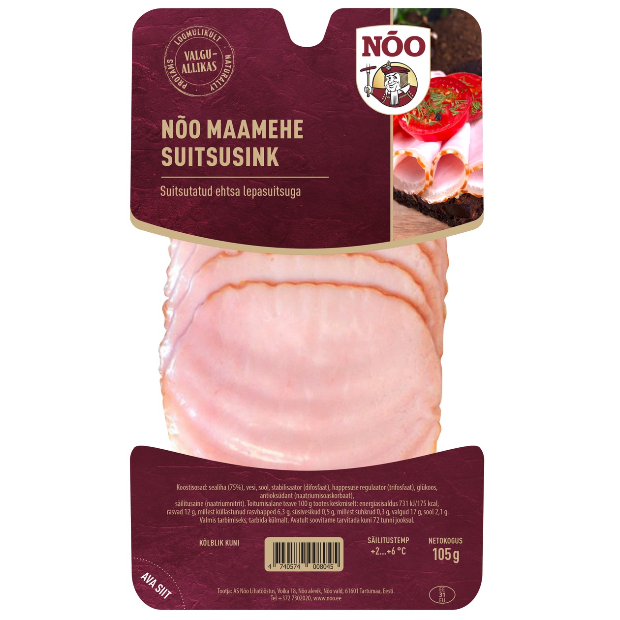 Nõo, Countryman Smoked Ham, 105g (expires soon)