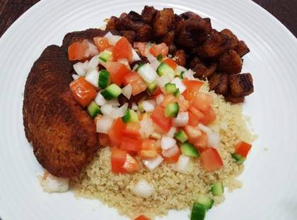 Ivorian style Attieke with Jerk Chicken Wings